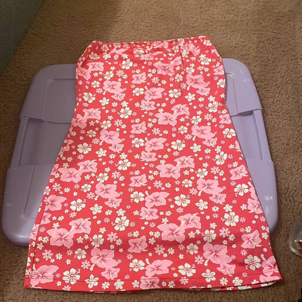 Frankie’s Bikinis floral strapless dress